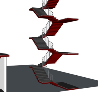 现代楼梯su模型