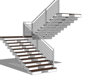 现代楼梯su模型