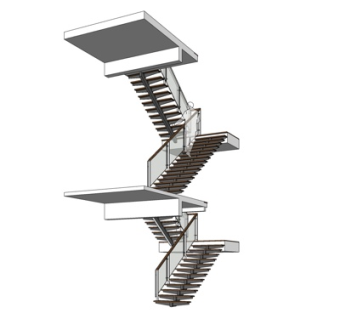 现代楼梯su模型