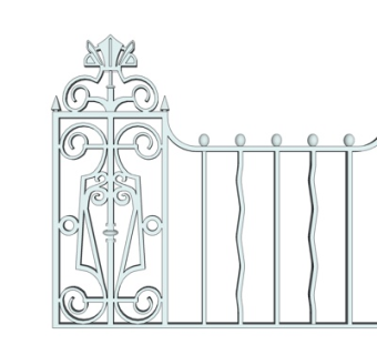 现代铁艺护栏su模型