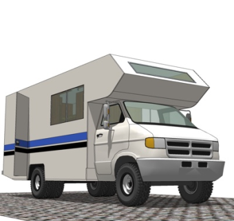 现代房车su模型