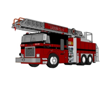 现代消防车su模型