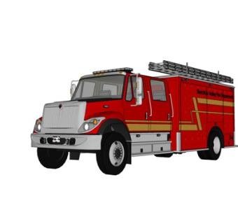 现代消防车su模型