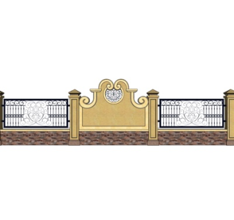 欧式铁艺栏杆su模型