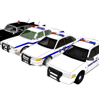 现代警车su模型