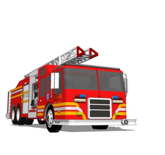 现代消防车su模型