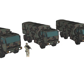 现代军用货车su模型
