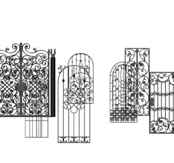 欧式铁艺栏杆su模型