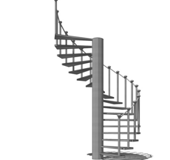 现代旋转楼梯su模型
