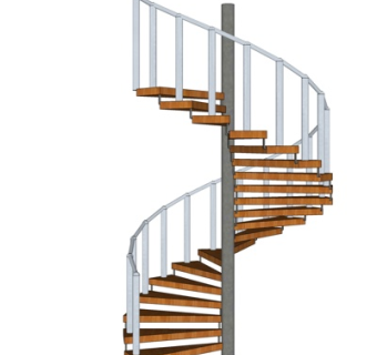 现代旋转楼梯su模型