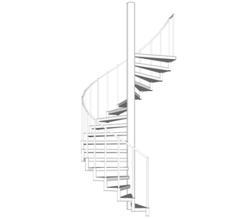 现代旋转楼梯su模型