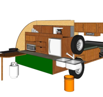 现代房车内部su模型