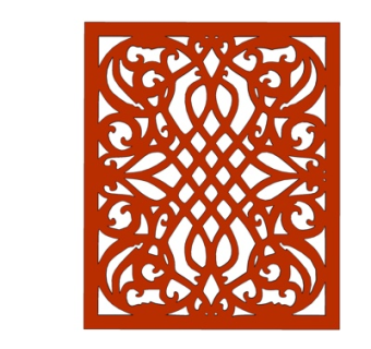 新中式窗格雕花su模型