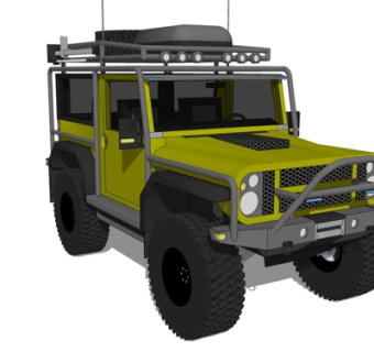 现代越野车su模型