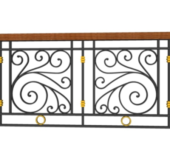 欧式铁艺栏杆su模型