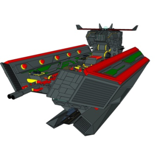 现代宇宙战舰玩具su模型