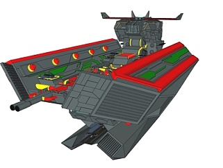 现代宇宙战舰玩具su模型