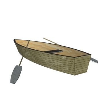 现代小木船su模型