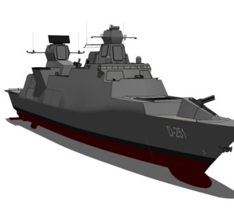 现代驱逐舰su模型