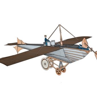 欧式复古飞机su模型