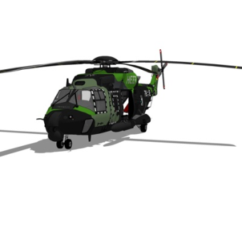 现代直升机su模型