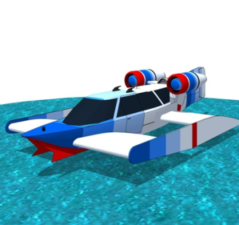 现代快艇su模型