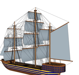 现代帆船su模型