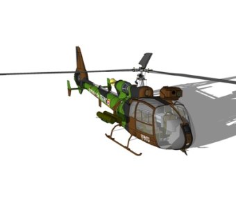 现代直升机su模型