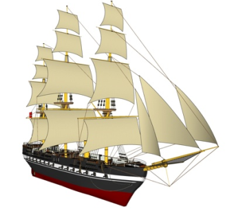 现代帆船su模型