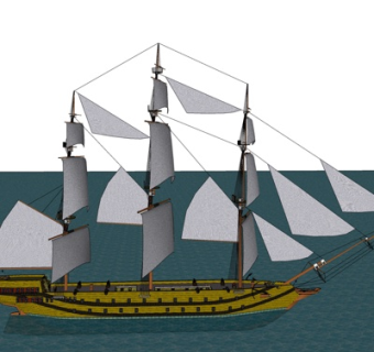 现代帆船su模型