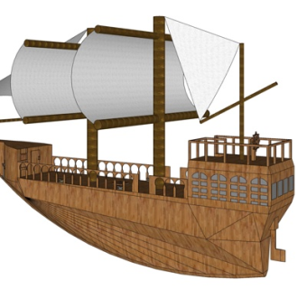 现代帆船su模型