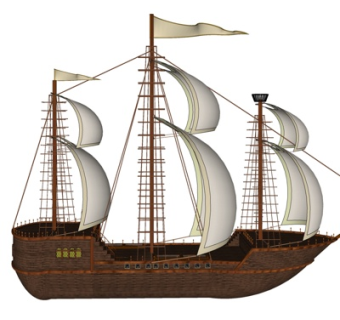 现代帆船su模型