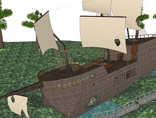 北欧古代<em>商船</em>su模型