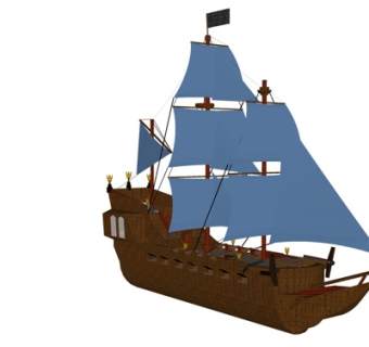 北欧古代战船su模型