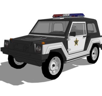现代警车su模型