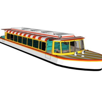 现代小型客船su模型