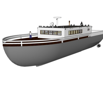 现代小型客船su模型