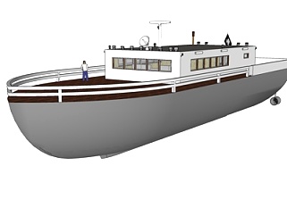 现代小型客船su模型