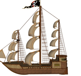 北欧海盗船su模型