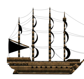 北欧海盗船su模型