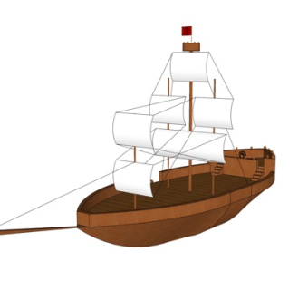 北欧古代运输船su模型
