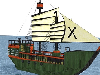 北欧<em>海盗</em>船su模型