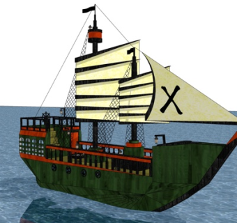 北欧海盗船su模型