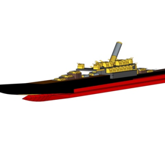 现代军舰su模型