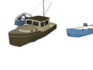 现代<em>小型</em>渔船su模型