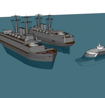 现代军舰su模型