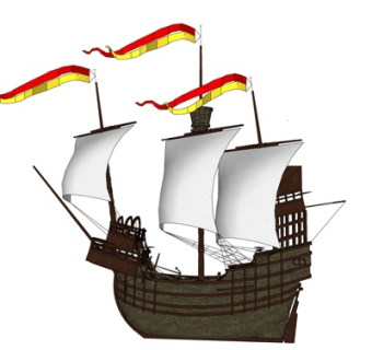 北欧古代战船su模型