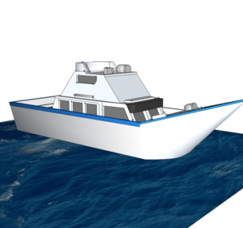 现代小型游艇su模型