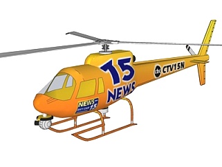 现代民用直升机su模型