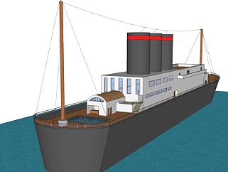 现代大型客船su模型